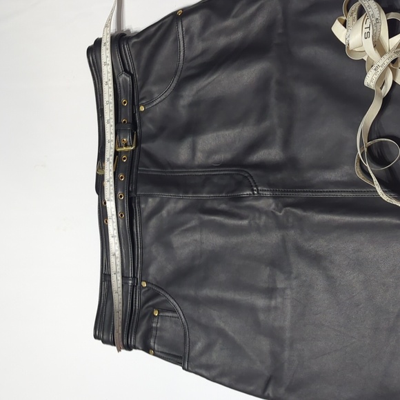 Lovers + Friends Women Lovi Leather Mini Skirt NWT Black 100% Lamb Leather Large - Picture 6 of 14